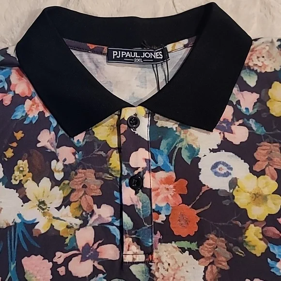 NWT PJ PAUL JONES Flower Polo Shirts - Picture 8 of 14
